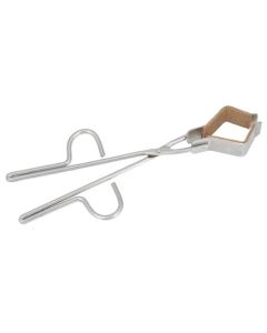 Heavy Duty Flask Tongs, 10" Long, Cork Lined Jaws, Stainless Steel - Eisco Labs