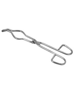 Crucible Tongs, with Bow - 4" Capacity - Stainless Steel - Flat Ends - 8.25" in Length - Eisco Labs
