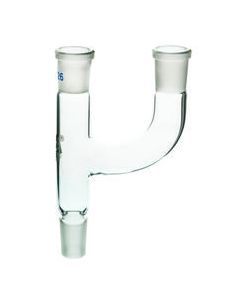 Multiple Adapter, Two Parallel Necks - Socket Size: 19/26 - Cone Size: 34/35 - Borosilicate Glass - Eisco Labs
