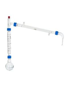 Fractional Distillation Set, 4 Pieces - 24/29 Joints - 250ml Distillation Flask, Vigrex Column, Receiver Adapter & Still Head - Borosilicate Glass - Eisco Labs