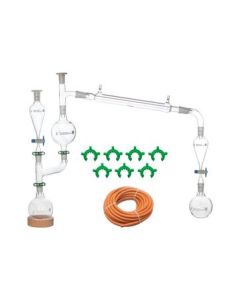 Essential Oils Extraction Apparatus, 23 Piece Set - Glass Steam Distillation - Borosilicate Glass - Eisco Labs