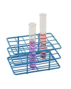 Blue Epoxy Coated Steel Wire Test Tube Rack, 24 Holes, Outer Diameter permitted of tubes 15-16mm or less , 4 X 6 Format