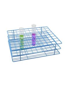 Blue Epoxy Coated Steel Wire Test Tube Rack, 80 Holes, Outer Diameter Permitted of Tubes 22-25mm or Less , 8x10 Format