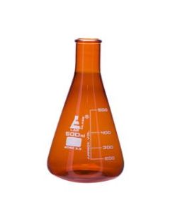 Flask Erlenmeyer narrow neck AMBER 500ml