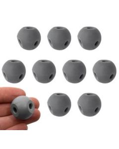 Molecular Model Atoms, Gray, Pack of 10 - 2.2cm, 4 Holes - Spare Extra Parts for Molecular Model Kits - Eisco Labs