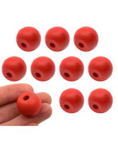 Molecular Model Atoms, Red, Pack of 10 - 2.2cm, 2 Holes - Spare Extra Parts for Molecular Model Kits - Eisco Labs