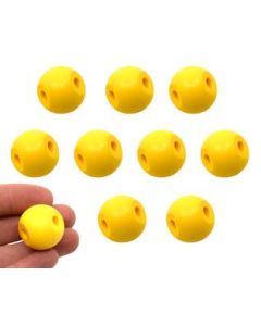 Molecular Model Atoms, Yellow, Pack of 10 - 2.2cm, 2 Holes - Spare Extra Parts for Molecular Model Kits - Eisco Labs