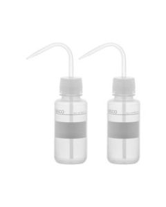 2PK Chemical Wash Bottle, No Label, 250ml - Wide Mouth, Self Venting, Low Density Polyethylene - Performance Plastics by Eisco Labs