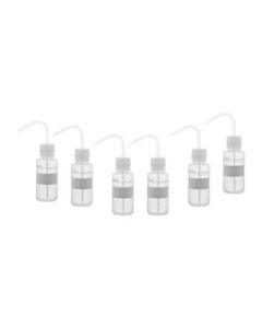 6PK Chemical Wash Bottle, No Label, 250ml - Wide Mouth, Self Venting, Low Density Polyethylene - Performance Plastics by Eisco Labs