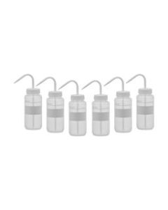 6PK Chemical Wash Bottle, No Label, 500ml - Wide Mouth, Self Venting, Low Density Polyethylene - Performance Plastics by Eisco Labs