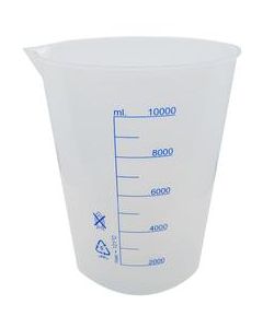 Premium 10,000mL (10L) Beaker - Polypropylene Plastic, Blue Screen Printed, 1000mL Graduations - Eisco Labs