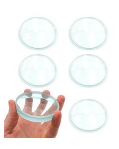 6pc Optical Lens Set, 3" - 200mm, 300mm, 500mm Focal Lengths - 3 Double Convex & 3 Double Concave, 3" (75mm) Diameter Lenses - Optically True Glass - Ground, Beveled Edges - Eisco Labs
