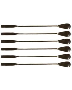 6-Pack - 9" Spoon Spatulas, Polished Stainless Steel, Individually Wrapped - 3/4" Wide End, 5/16" Narrow End