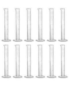 Industrial Polypropylene Graduated Cylinder, Octagonal Base, 25ml (Pack of 12)