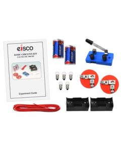 Basic Circuits Kit - Explore Electricity & Build Basic, Parallel & Series Circuits - Includes Batteries, Wire, Bulbs, Knife Switch, Holders & Experiment Guide - Eisco Labs