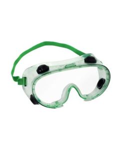 Eisco Labs Vented Basic Green Safety Goggles - Vented with adjustable Elastic strap - indirect vent