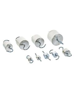 Eisco Labs Steel Cylinder Hooked Weights - Set of 9 total weight 500 grams