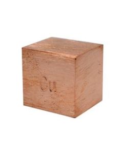 Density Cube, Copper (Cu) with Element Stamp - 0.8 Inch (20mm) Sides - For Density Investigation, Specific Gravity & Specific Heat Activities - Eisco Labs