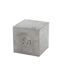 Density Cube, Tin (Sn) with Element Stamp - 0.8 Inch (20mm) Sides - For Density Investigation, Specific Gravity & Specific Heat Activities - Eisco Labs