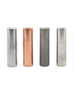 4pc Metal Cylinder Set - Aluminum, Zinc, Copper & Steel - 1.5" x 0.4" - For Density Investigation, Specific Gravity & Specific Heat Experiments - Eisco Labs
