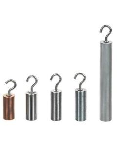 5pc Hooked Metal Cylinders Set - Copper, Tin, Aluminum, Zinc, Stainless Steel - For Density Investigation, Specific Gravity & Specific Heat Experiments - Eisco Labs