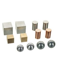 12pc Density Metals Variety Set - Brass, Iron, Aluminum, Copper, Zinc & Lead - Assorted Shapes & Sizes - For Studying & Comparing Density & Mass - Eisco Labs