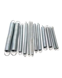 Extension Spring Set, Steel - Set of 12 Springs, 6" - 9" - Looped Ends - Eisco Labs