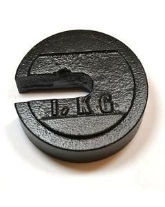 Eisco Labs Cast Iron Slotted Weight - 1 Kg Painted Black (2.20 pounds)