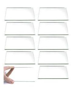 10 Pack Rectangular Plano Glass Mirror, 6" x 4" - 2mm Thick Approx. - Eisco Labs