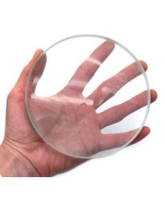 Top Spinning Base, 5" (125mm) Surface, 12mm Thick - Double Concave - Premium Optical Glass Lens, 20mm Focal Length - Optically True - Ground, Beveled Edges - Eisco Labs