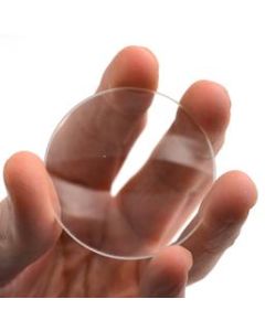 Round Double Convex Optical Glass Lens - 2" (50mm) Diameter - 50mm Focal Length - 3.5mm Thick Approx. - Eisco Labs