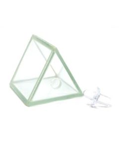 Hollow Glass Prism & Stopper, 1.5x1.5" - Great for Studying Snells Law of Refraction - Eisco Labs