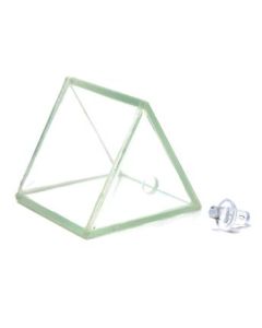 Hollow Glass Prism & Stopper, 2x2" - Great for Studying Snells Law of Refraction - Eisco Labs
