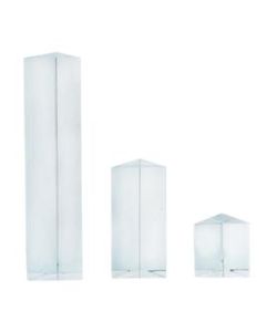 Equilateral Prisms 3pc Set - 1", 2", & 4" Lengths, 25mm Face Size - Acrylic - Eisco Labs