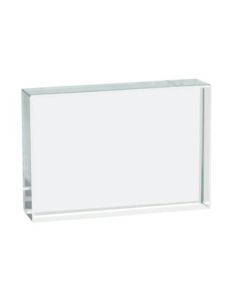 Rectangular Refraction Block, 3" (75mm) x 2" (50mm) x 0.7" (18mm) - Optically Worked Glass - Slightly Beveled Edges - Excellent for Physics Experiments & Photography - Eisco Labs