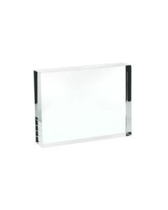 Rectangular Refraction Block, 3" (75mm) x 2" (50mm) x 0.7" (18mm) - Acrylic - Slightly Beveled Edges - Excellent for Physics Experiments & Photography - Eisco Labs