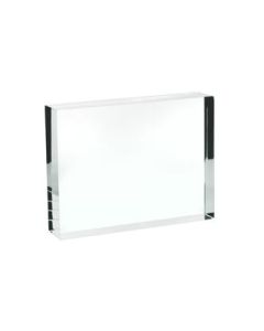 Rectangular Refraction Block, 4" (100mm) x 3" (75mm) x 0.7" (18mm) - Acrylic - Slightly Beveled Edges - Excellent for Physics Experiments & Photography - Eisco Labs