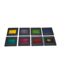 Eisco Labs Color Filter Set - Plastic - 8 Pieces for Use with Light Box and Optical Set (PH0615)