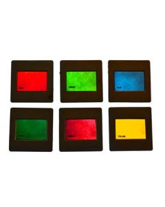 Eisco Labs RBG/CMY Mounted Color Filters, 2"x2" (50x50mm) - Red, Blue, Green, Cyan, Magenta, and Yellow