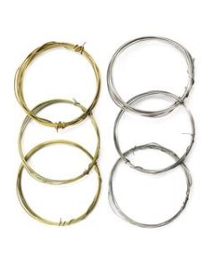 Replacement Wires for Sonometer (PH0730), 60" each - Pack of 6 - Steel and Brass, 22, 24, 26 Gauge Wires - Eisco Labs