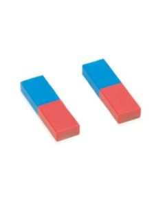Plastic Cased Bar Magnet Pair - Blue/Red - Eisco Labs