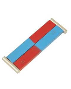 Eisco Labs Painted Blue/Red Bar Magnets - Chrome Steel, 100 x 12 x 5 mm