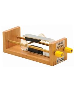 Force on Conductor in Magnetic Fields Apparatus - Strong U-Shaped Magnet, 2 Brass Rails & 4mm Socket Terminals in a Wooden Frame - Eisco Labs