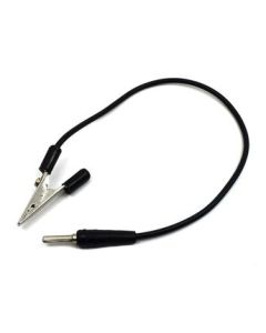Connecting Lead, Black, 12" -Insulated - Alligator Clip, 4mm plug ends - Eisco Labs