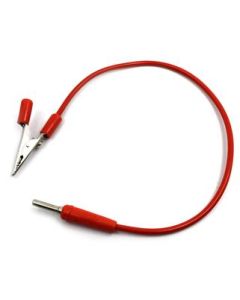 Connecting Lead, Red, 12" -Insulated - Alligator Clip, 4mm plug ends - Eisco Labs