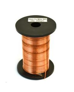 Copper Wire, Bare, 140ft Reel, 20 SWG (19 AWG) - 0.036" (0.91 mm) Dia.