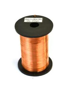 Copper Wire, Bare, 550ft Reel, 26 SWG (24/25 AWG) - 0.018" (0.46 mm) Dia.