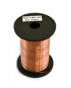 Copper Wire, Bare, 800ft Reel, 28 SWG (29/30 AWG) - 0.0148" (0.38 mm) Dia.