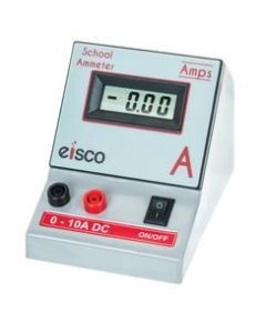 Digital Ammeter, 0-10 Amps - LCD Type, Large Display - Portable - Eisco Labs