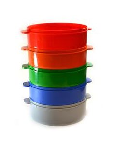 5PK Plastic Sifter, 8" - Stackable - Varying Hole Sizes - Great For Scientific Playtime - Eisco Labs